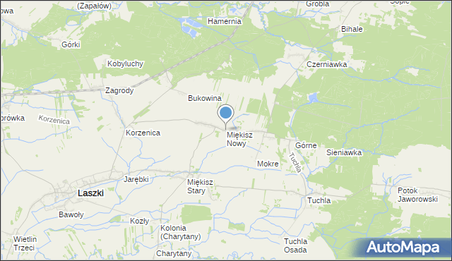 mapa Miękisz Nowy, Miękisz Nowy na mapie Targeo